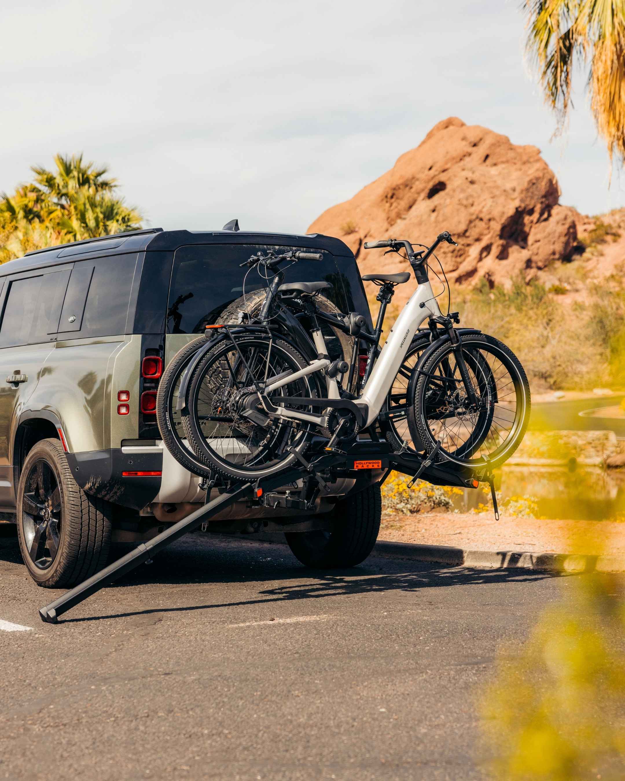 Destination E Bike Rack + LED Light Bar Hollywood Racks Ebike Rack