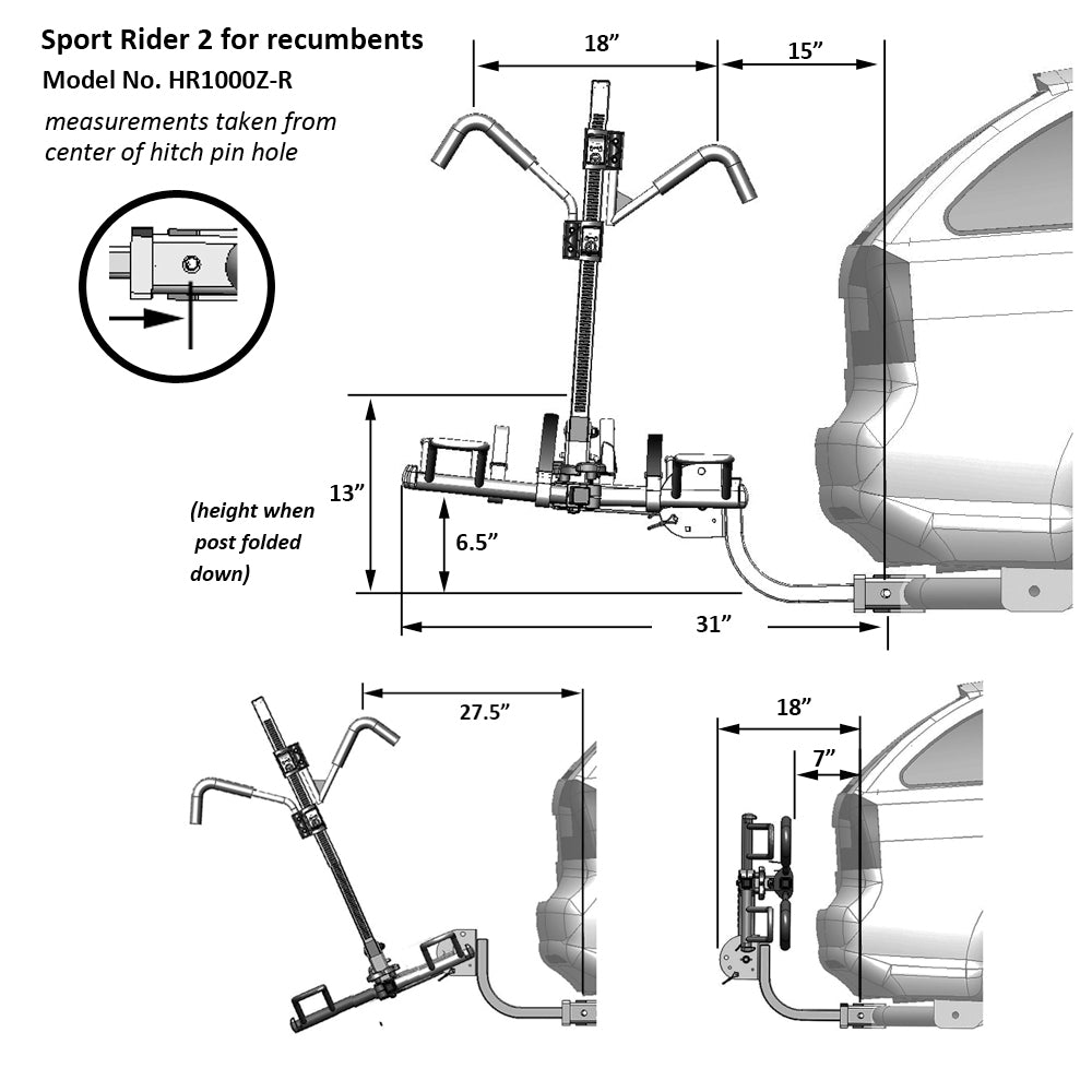 Sport Rider 2 Recumbent Hitch Bike Rack Hollywood Racks Hitch Rack