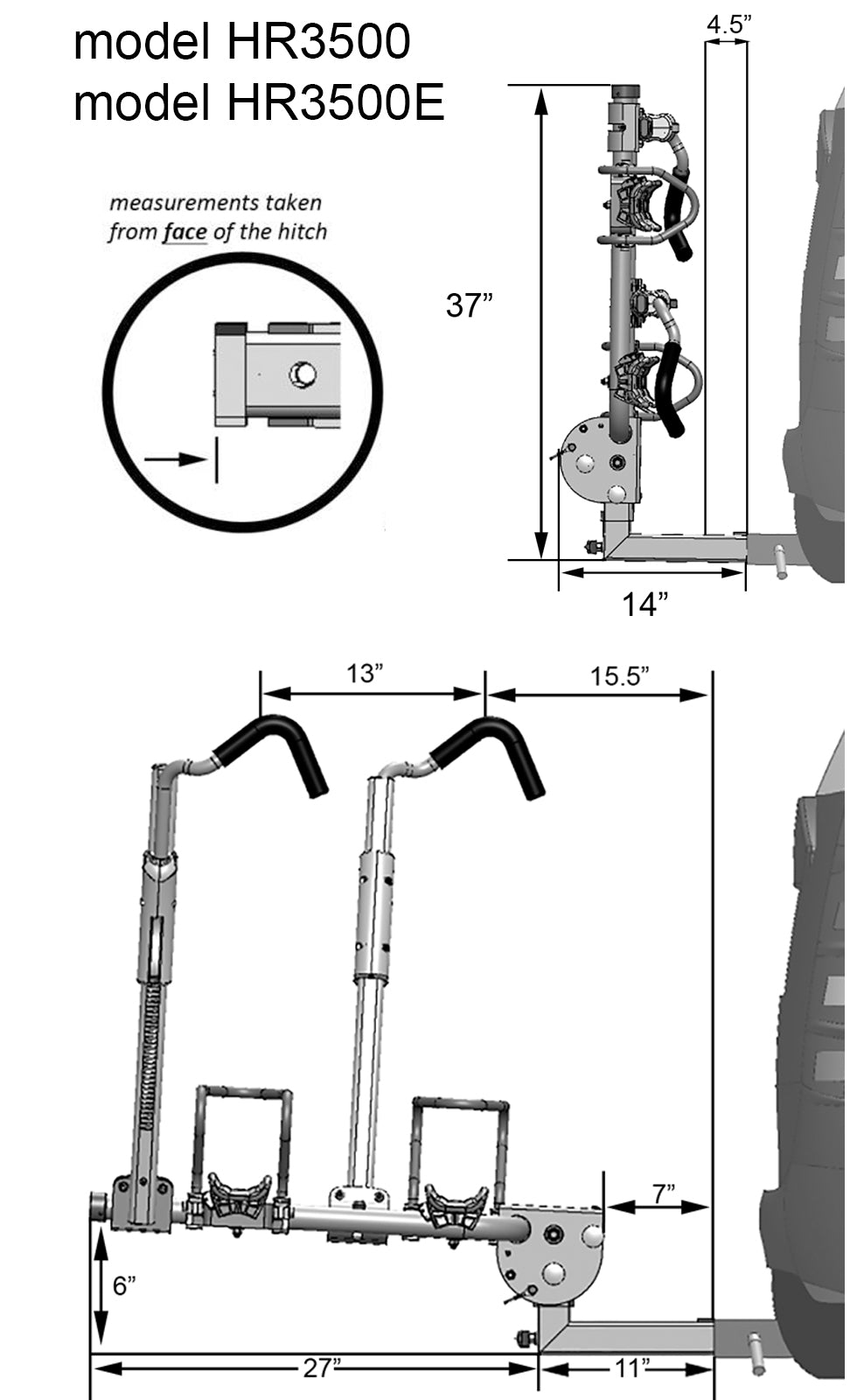 TRS SE Hitch Bike Rack Hollywood Racks Hitch Rack