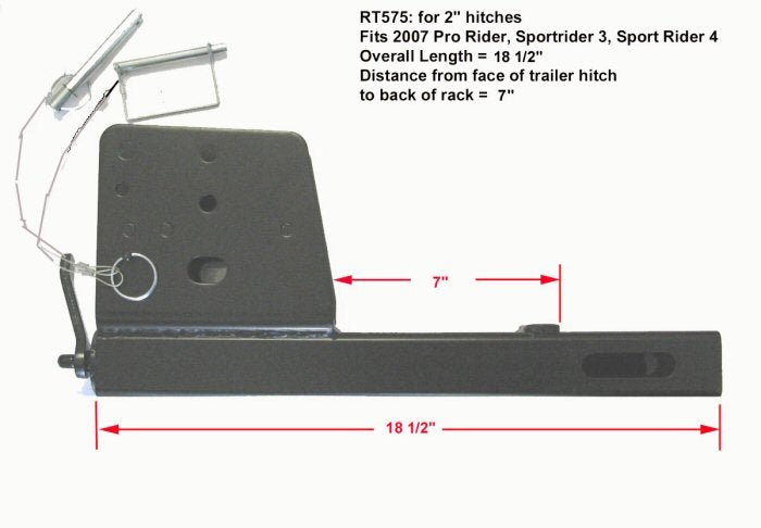2" Sport Rider Receiver Tube: 2007 - 2015 Hollywood Racks Accessories