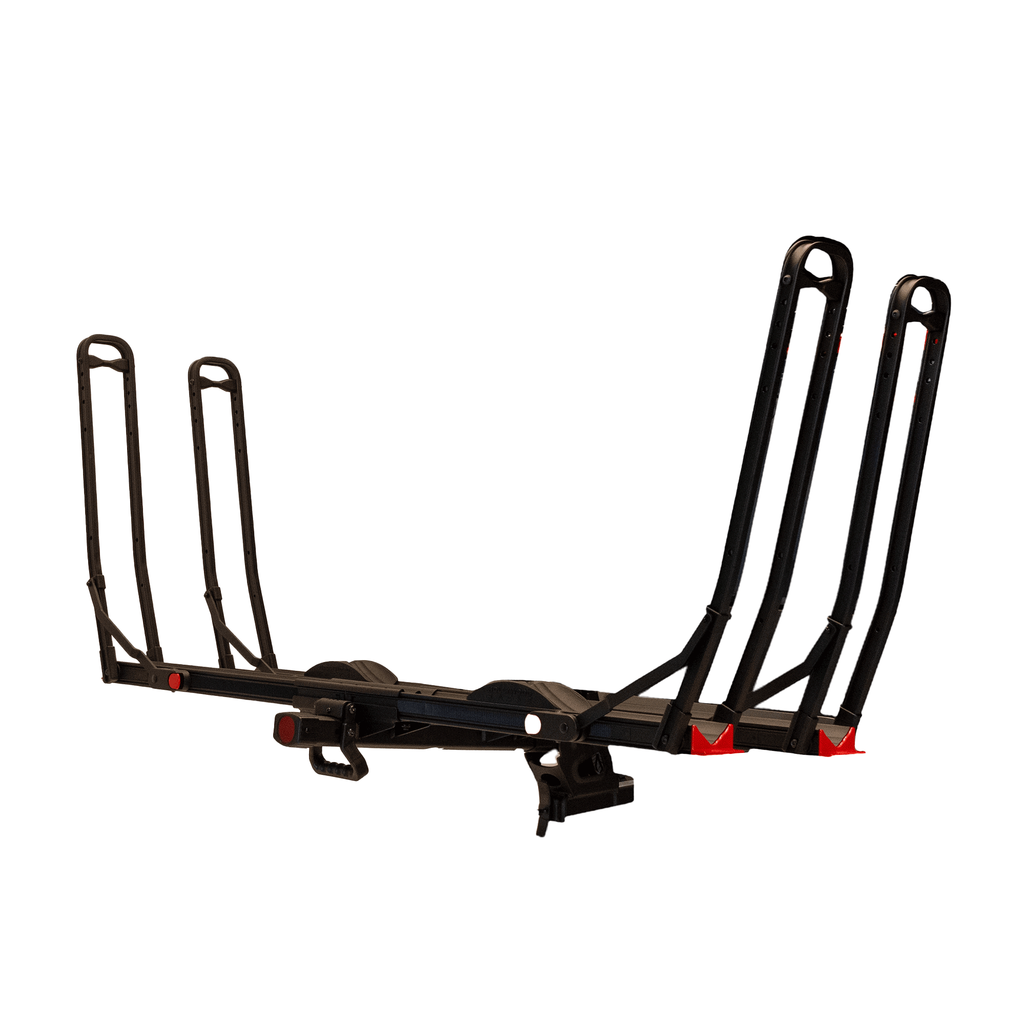 hitch ebike rack for 2 bikes holds bikes by wheels without touching the frame