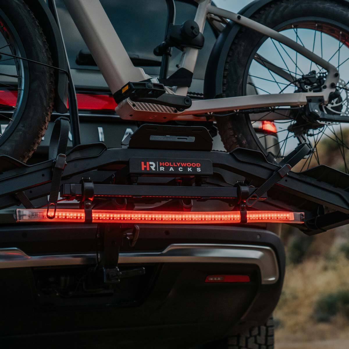 Destination E Bike Rack + LED Light Bar Hollywood Racks