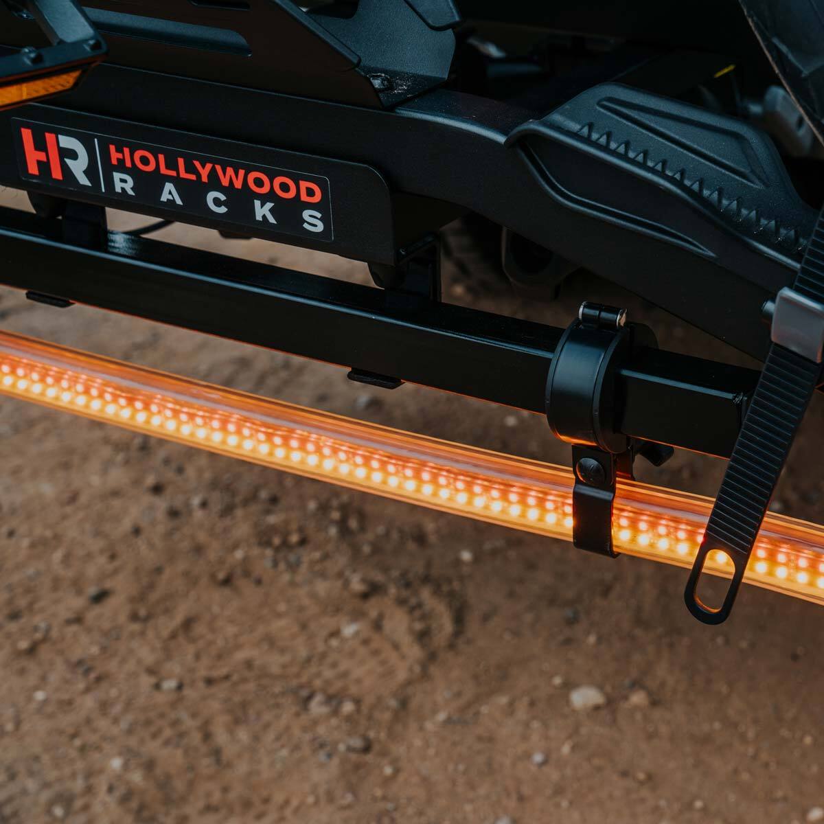 Destination E Bike Rack + LED Light Bar Hollywood Racks