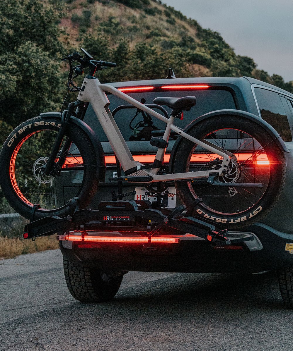 Destination E Bike Rack + LED Light Bar Hollywood Racks