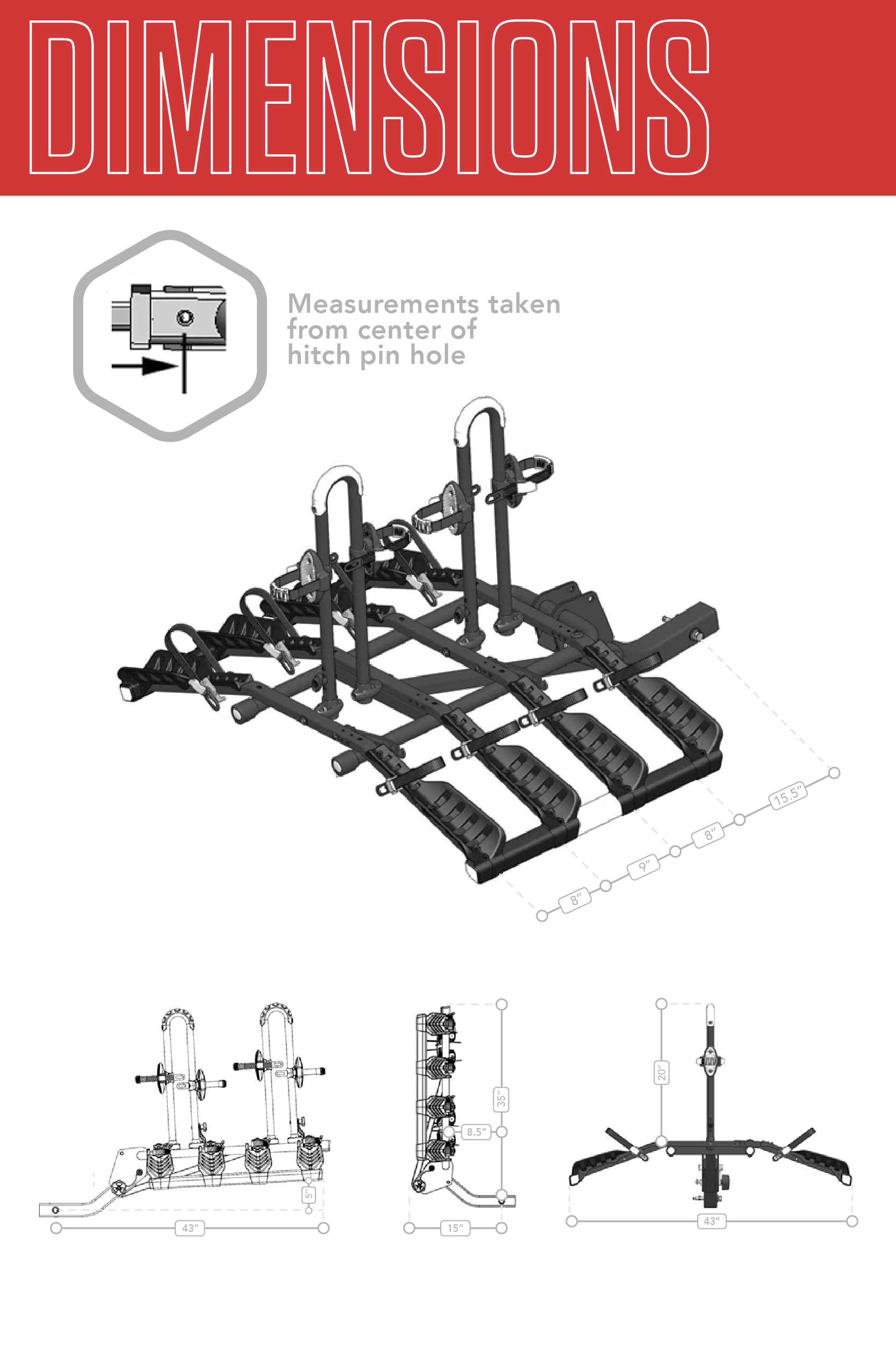 Destination Bike Rack | Lightweight 4 Bike Rack | Foldable Hitch Rack ...