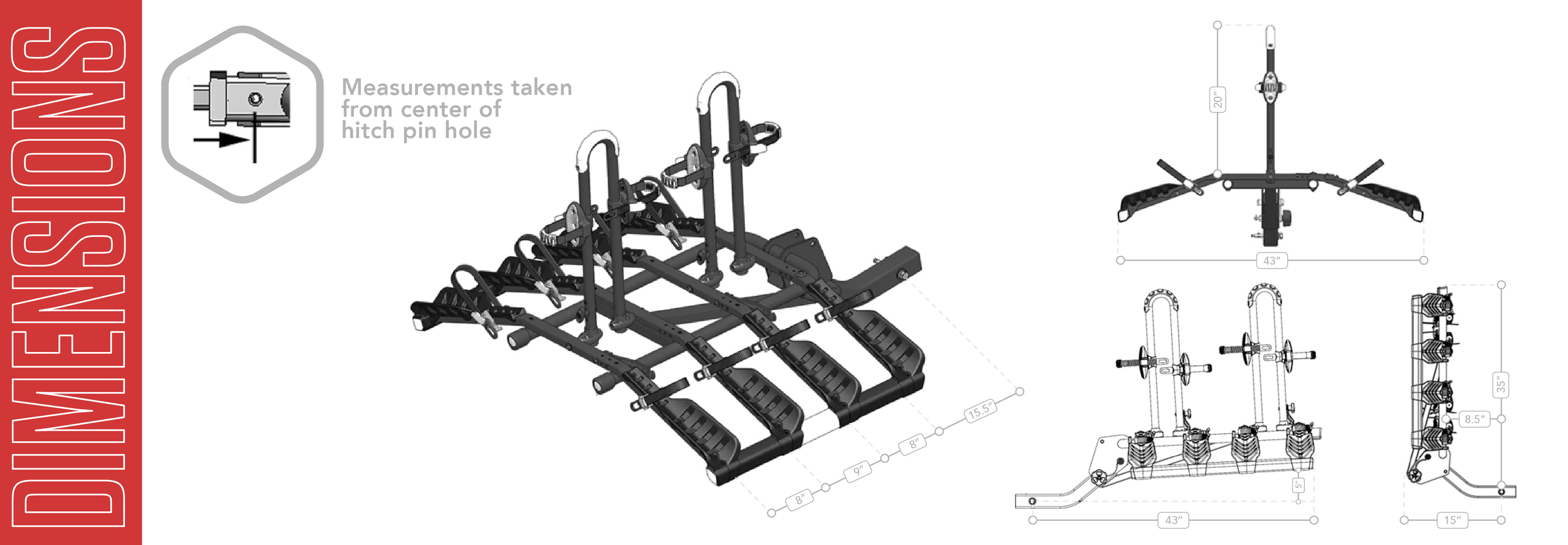 Destination Bike Rack | Lightweight 4 Bike Rack | Foldable Hitch Rack ...