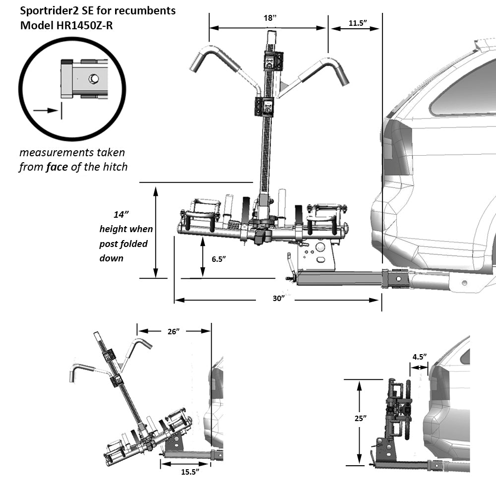 Sport Rider SE Recumbent Hitch Bike Rack Hollywood Racks Hitch Rack