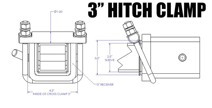 HITCH CLAMP - CROSS CLAMP 2.5" AND 3" Hollywood Racks Accessories