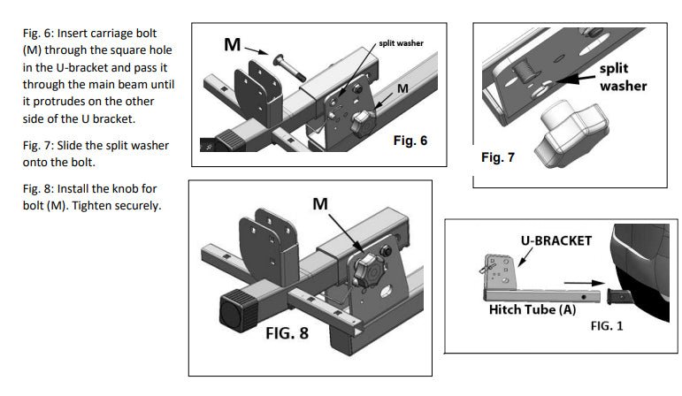 RV RIDER MAIN BEAM KNOB & BOLT Hollywood Racks