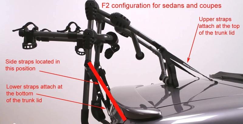 F2 Over - the - Top Trunk Bike Rack Hollywood Racks Trunk Rack