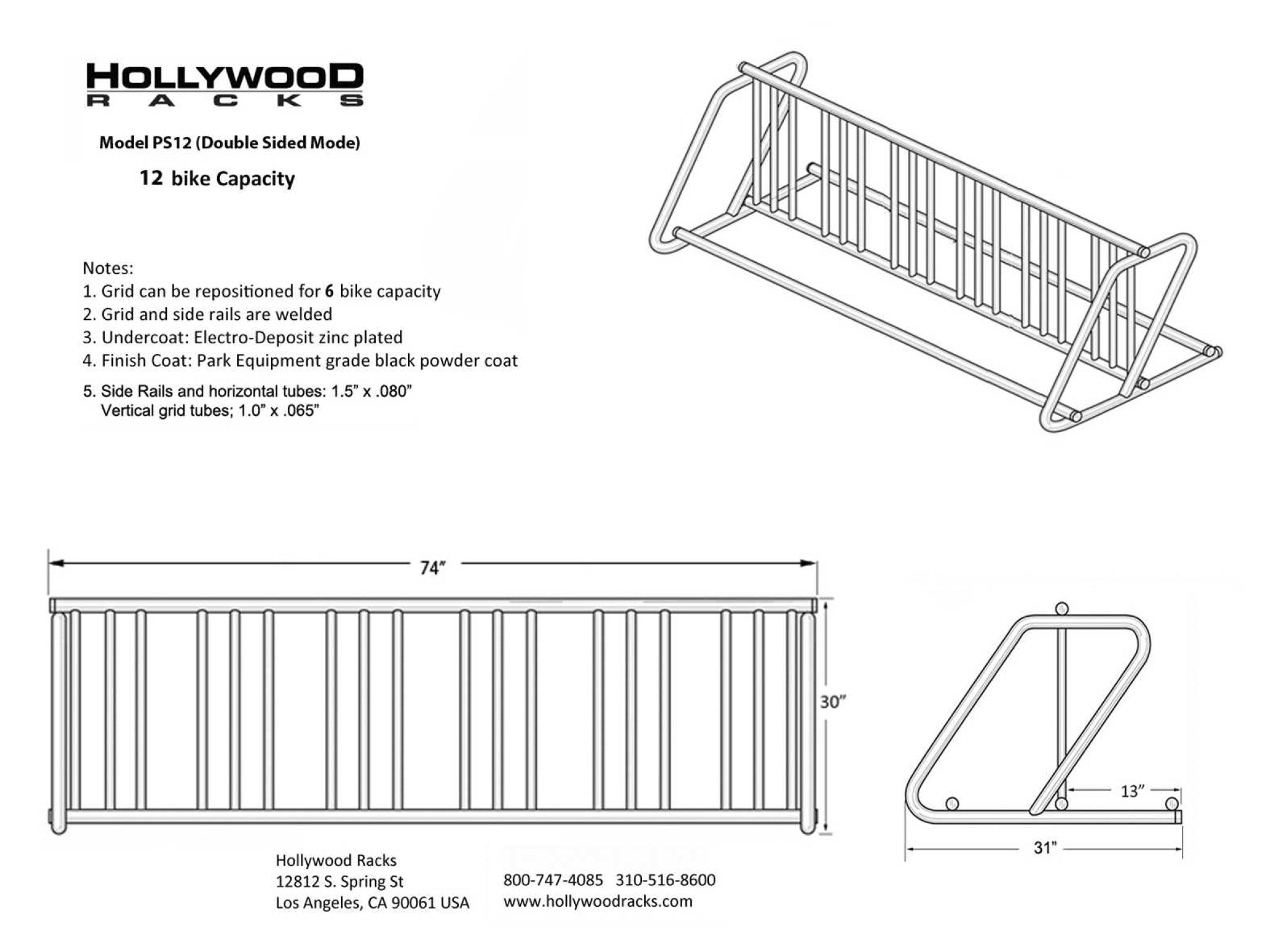 PS12 Hollywood Racks Bike Rack