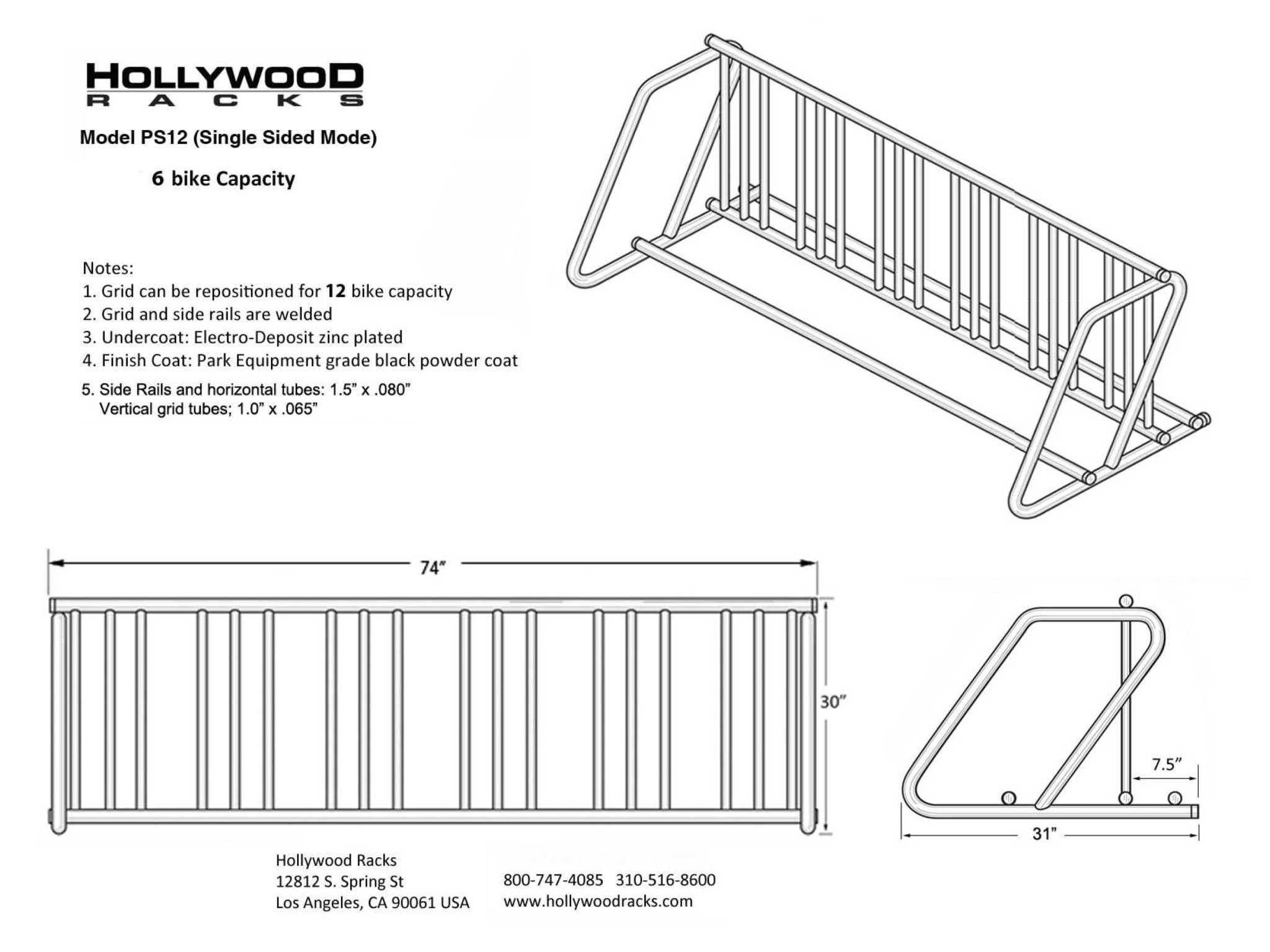 PS12 Hollywood Racks Bike Rack
