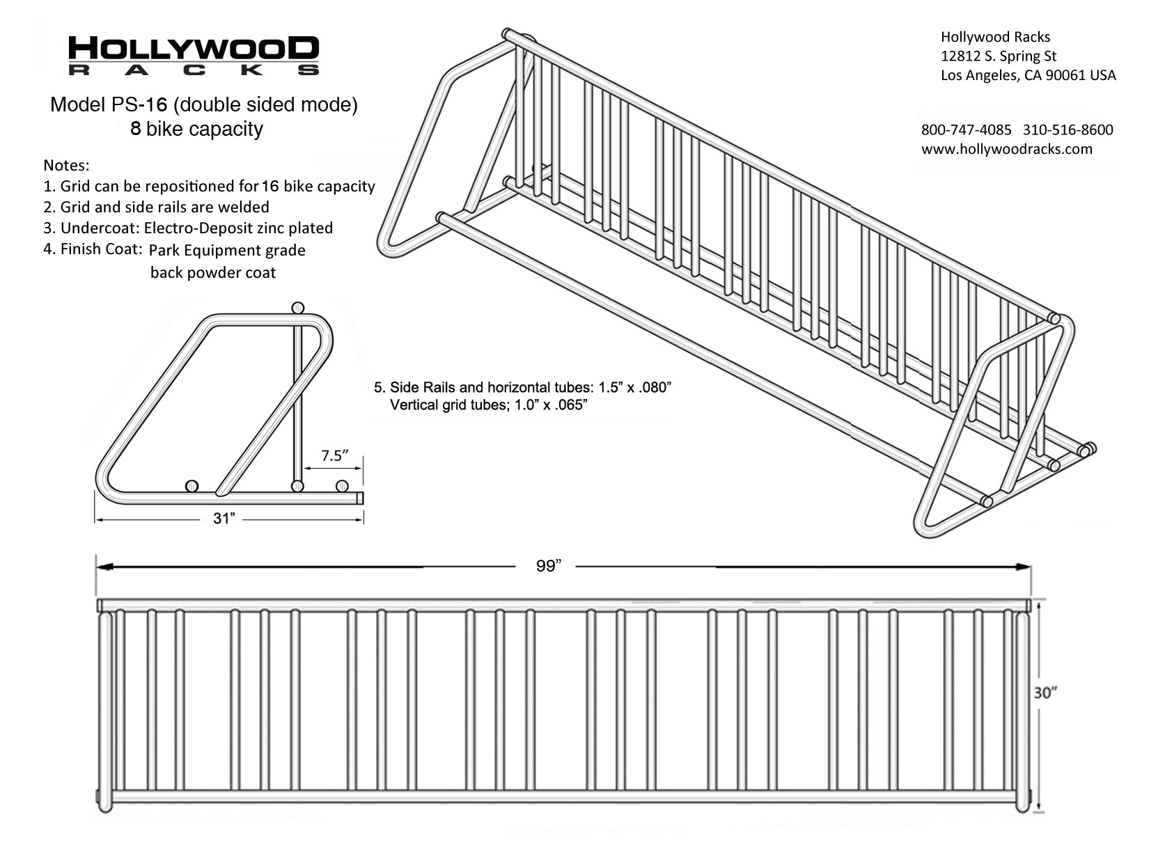 PS16 Hollywood Racks Bike Rack
